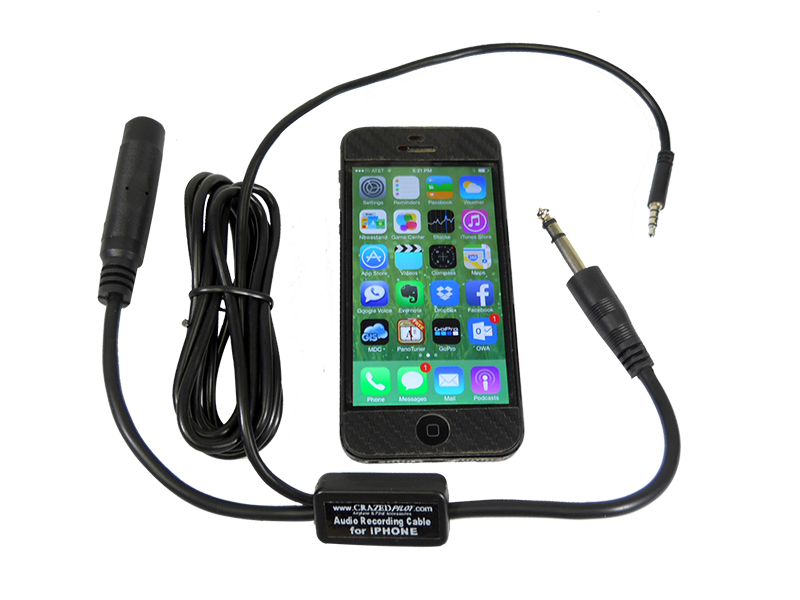 iPhone / Android cockpit audio recording cable